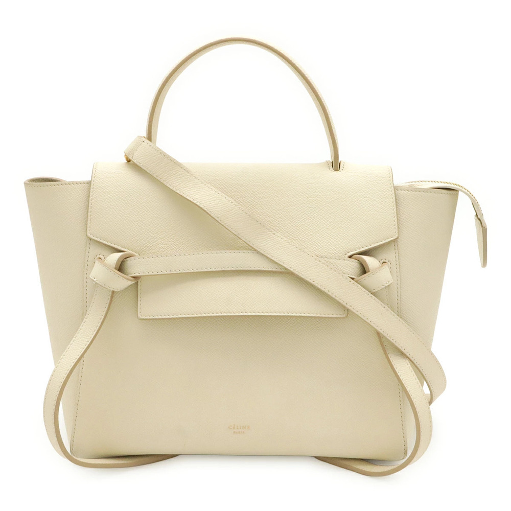 Celine Belt Bag 2way Crossbody Calfskin Leather Ivory White